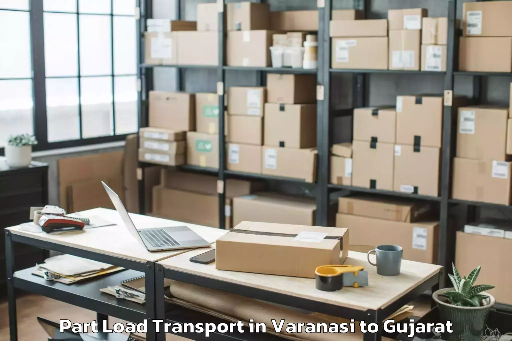 Reliable Varanasi to Gussar Part Load Transport